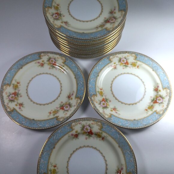 Noritake Blue Dawn Bread & Butter Plates Vintage Porcelain Transferware 6 3/8 in - Picture 8 of 11